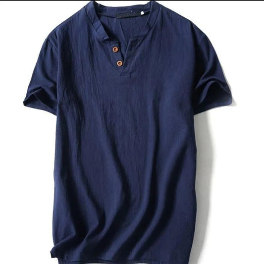 Plus Size Linen Short Sleeve Shirts for Men