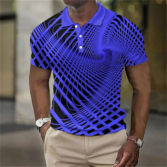 Men's 3D Print Golf Polo Shirt