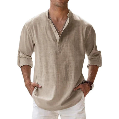 2023 Men's Breathable Linen Long Sleeve Shirt