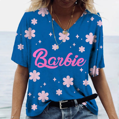 Casual V-Neck Summer Tee for Women