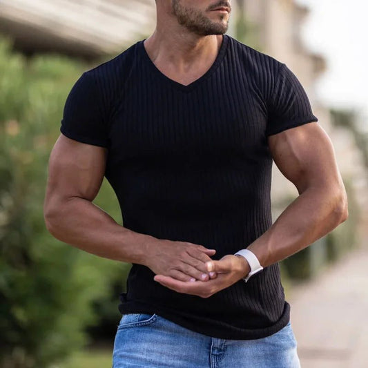 Men's V-Neck Sports T-Shirt for Summer