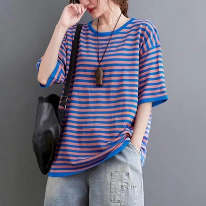 Casual Women's Striped T-Shirt for Summer