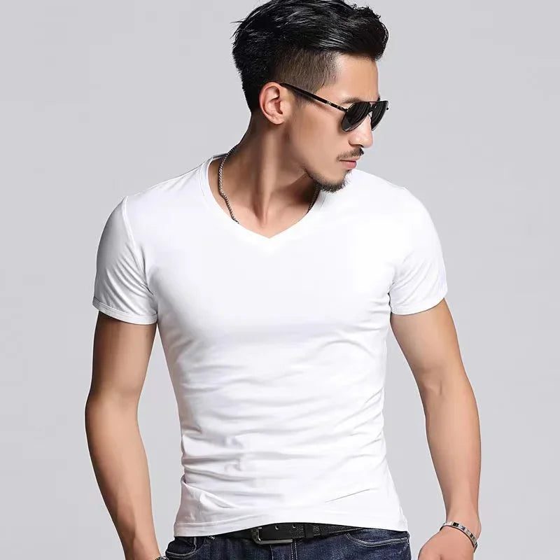 2024 Men's V-Neck Modal Short Sleeve T-Shirt