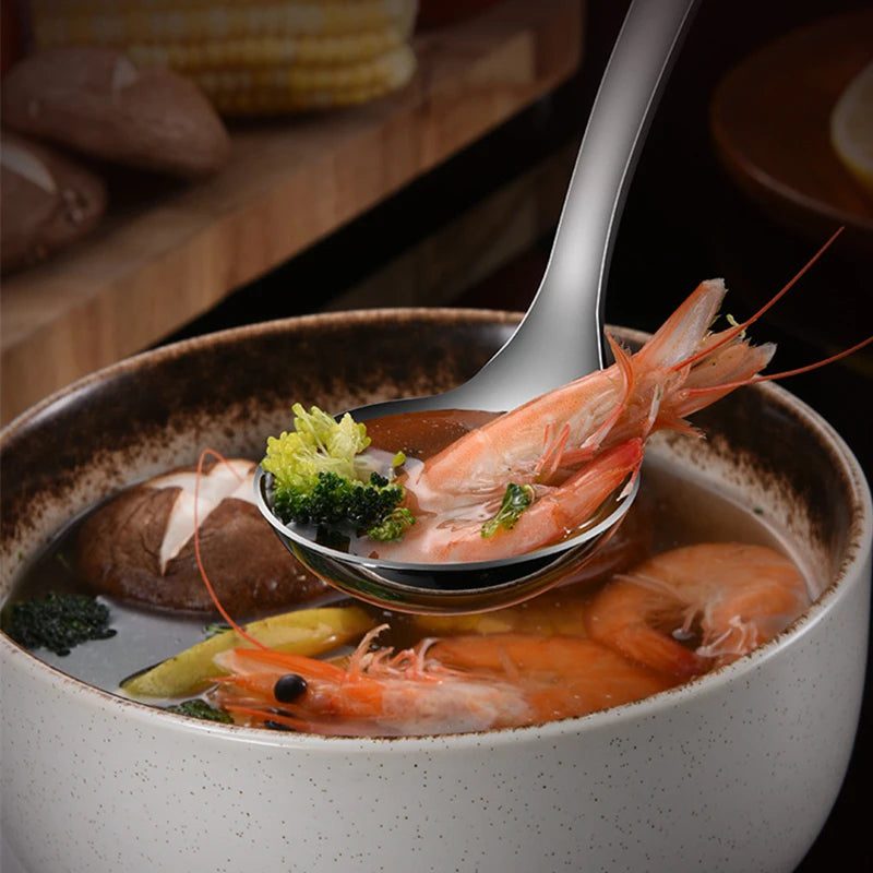 Elegant Long Handle Stainless Steel Soup Spoon