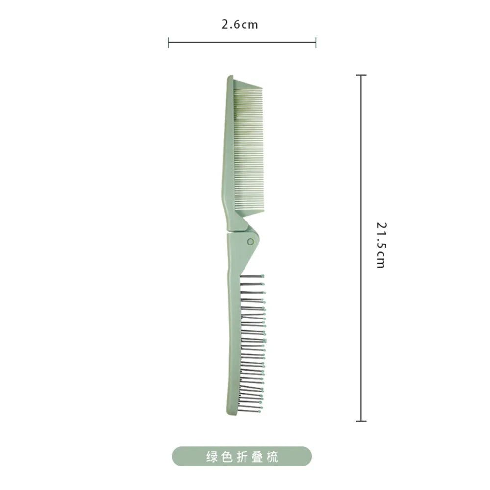 Portable 2-in-1 Anti-Static Folding Hair Brush
