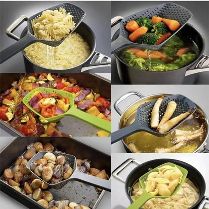 Versatile Silicone Slotted Spoon and Ice Scoop