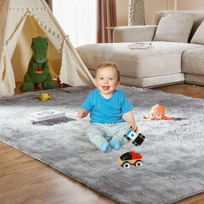 Soft Silk Wool Shag Area Rug
