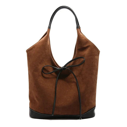 2024 Retro Faux Suede Bucket Shoulder Bag