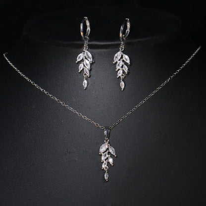 Elegant Bridal Jewelry Set: Water Drop Earrings