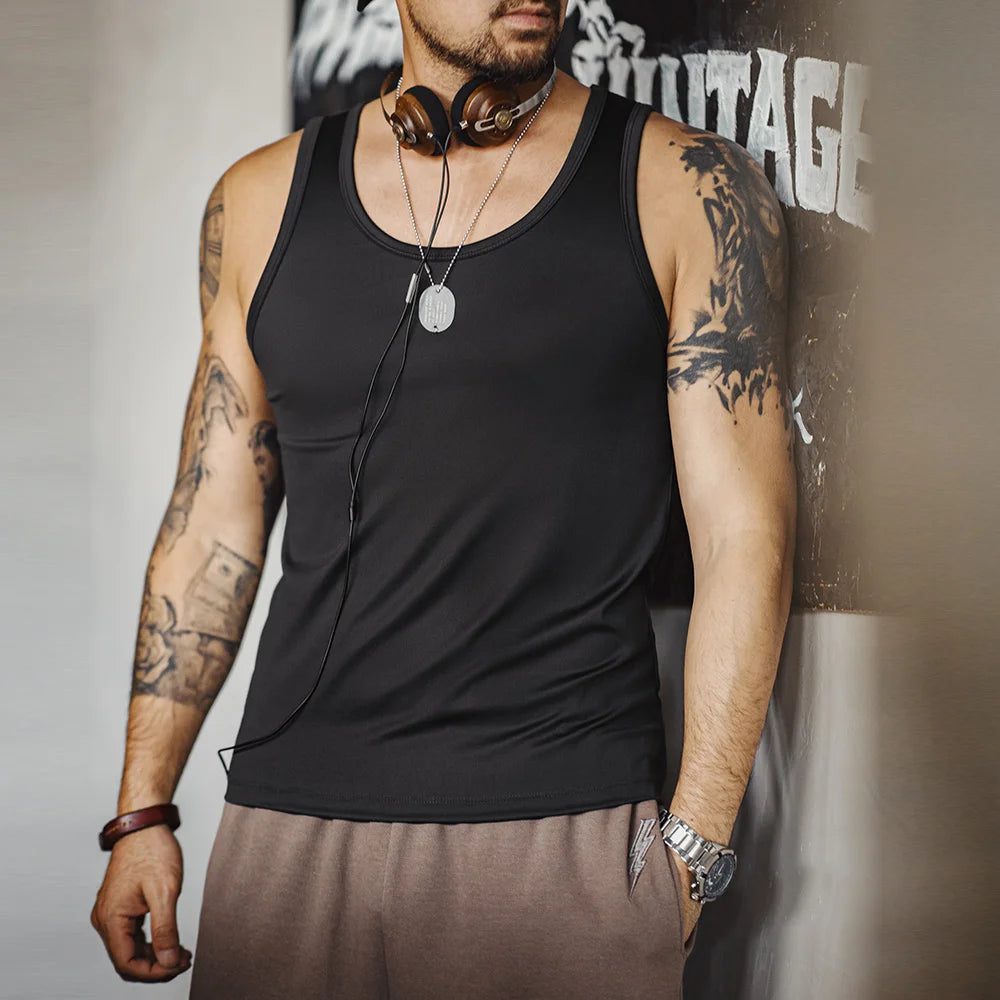 Breathable Men's Ribbed Tank Top - Summer Essential
