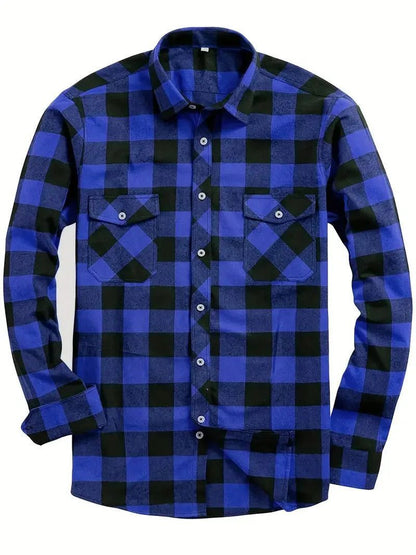 Men's Long Sleeve Plaid Flannel Shirt