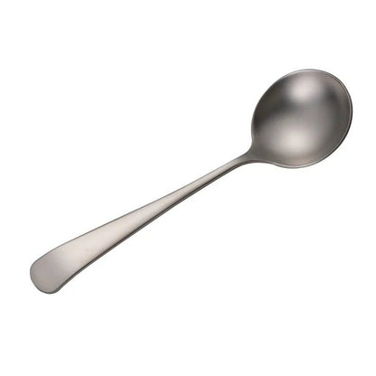 Elegant Retro Matte Stainless Steel Silver Spoon