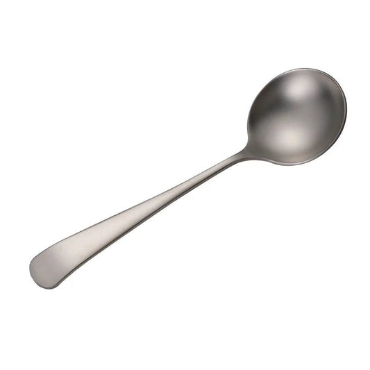 Elegant Retro Matte Stainless Steel Silver Spoon