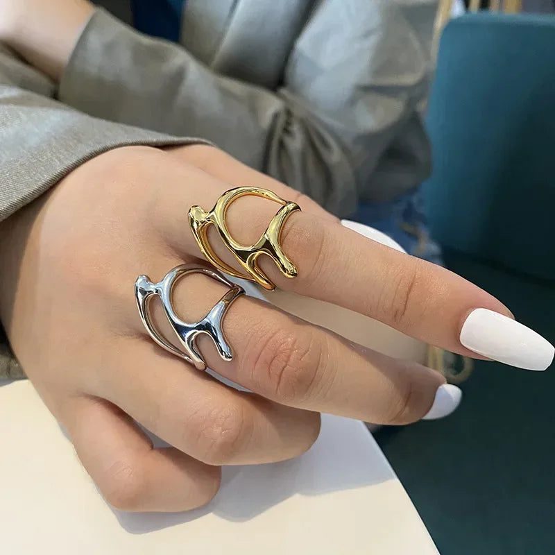 Y2K Vintage Adjustable Silver Punk Rings