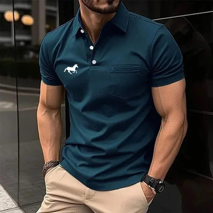 Men's Breathable Polo Shirts with Pocket