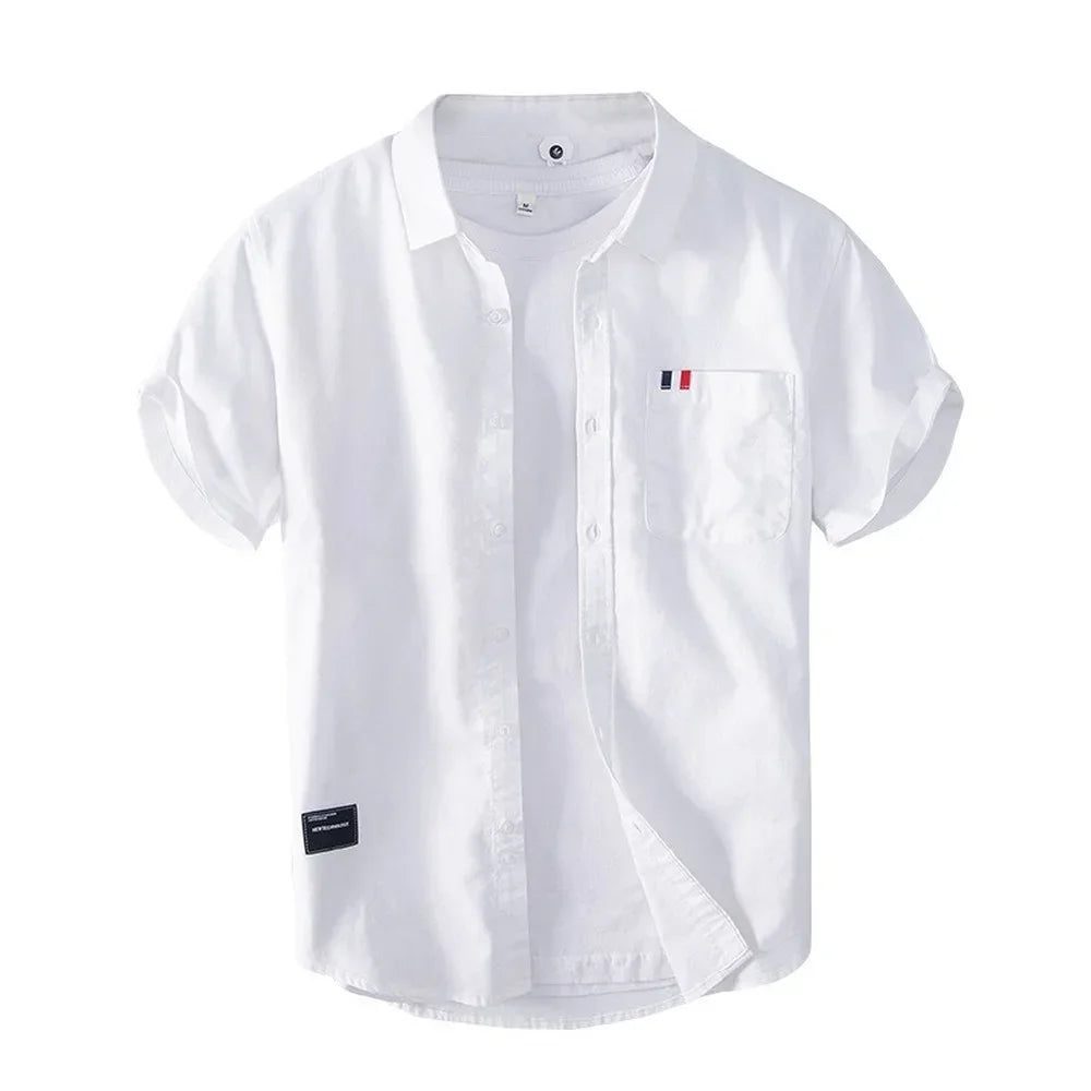 Men's Short Sleeve Linen Shirt Fashion