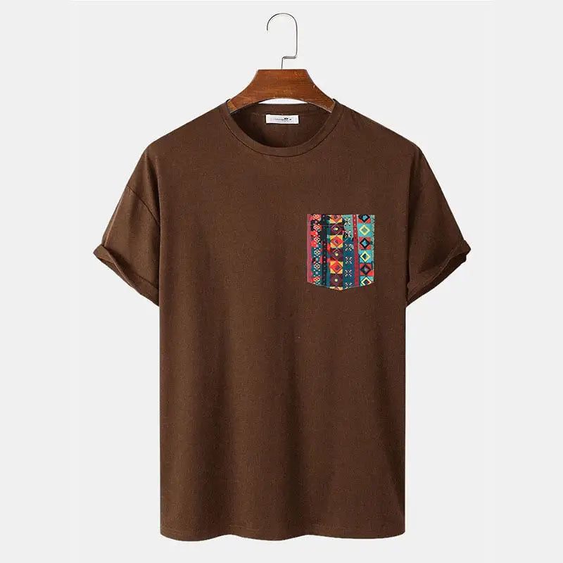 Colorful Men's Pocket T-Shirt Short Sleeve