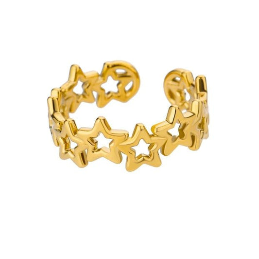 Vintage Gold Adjustable Stainless Steel Rings