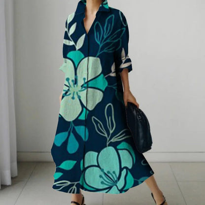 2024 Summer Hawaiian Print Women Dress Shirts