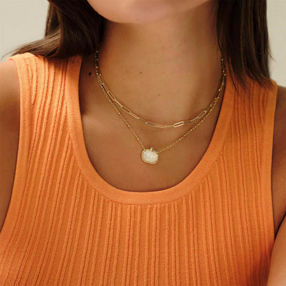 Ivory Pumpkin Pendant Necklace and Earrings Set