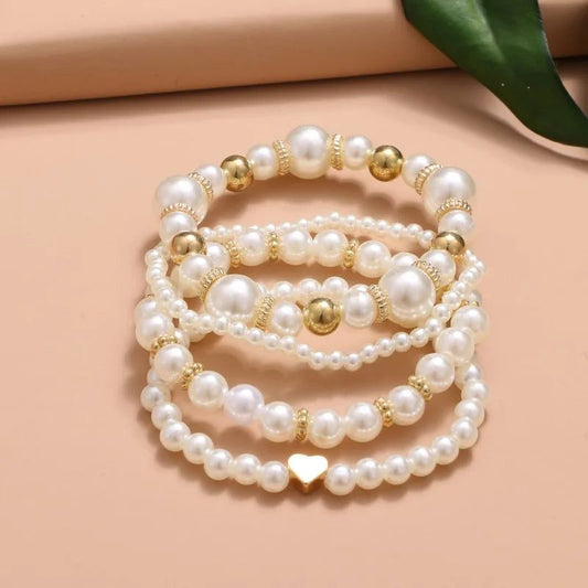 Elegant Pearl Bracelet Set for Women