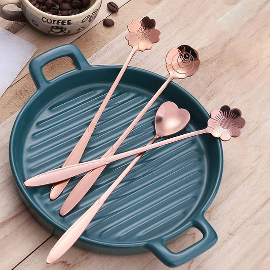 Charming 4pcs Small Flower Teaspoon Set
