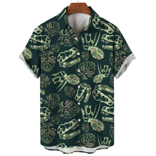 Men's 3D Dinosaur Print Hawaiian Shirts Summer