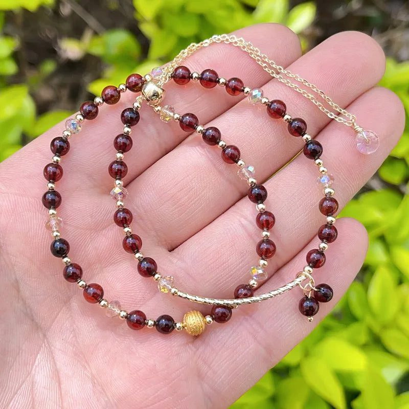 Handmade Adjustable Amber Beaded Bracelet for Women