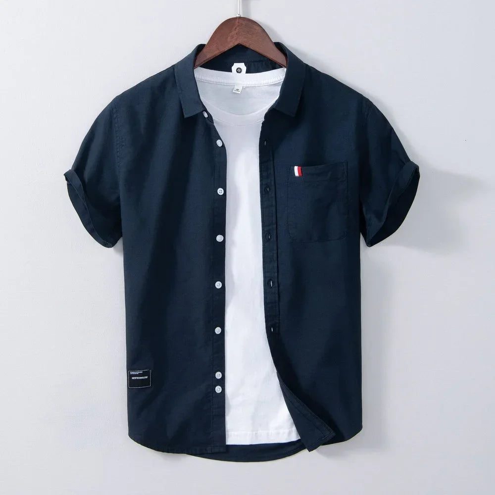 Men's Short Sleeve Linen Shirt Fashion