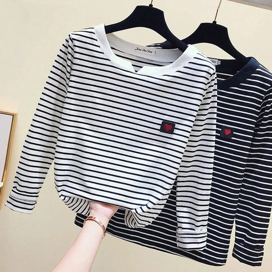 2024 Spring Women's Striped Long Sleeve T-Shirt