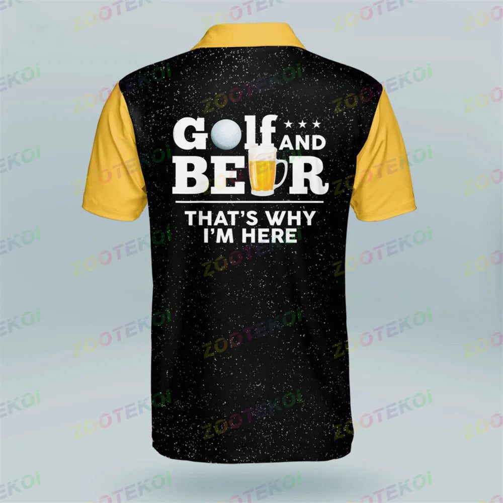 Lightweight Men's Golf Polo Shirts for Beer