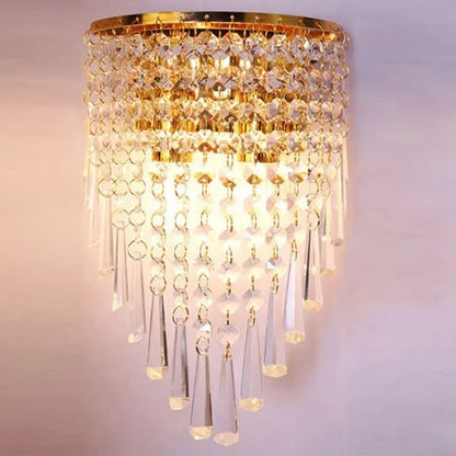 Elegant Gold Crystal Wall Light Fixture