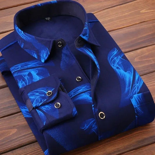 Men's Warm Flannel Plaid Dress Shirts