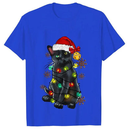 Funny Cat Christmas T-Shirt for Men