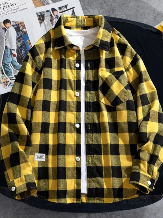 Plus Size Men's Plaid Flannel Shirt