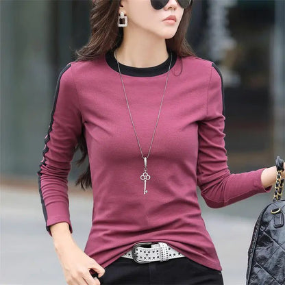 Trendy Long Sleeve Cotton T-Shirts for Women