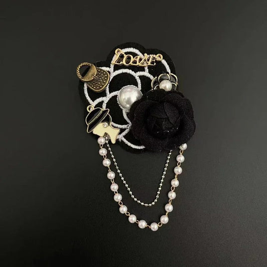 Elegant Rhinestone Pearl Bow Brooch for Women