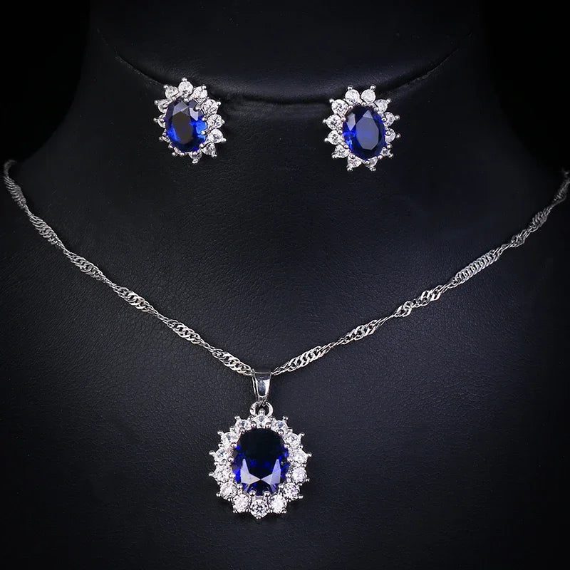 Elegant Bridal Jewelry Set: Water Drop Earrings