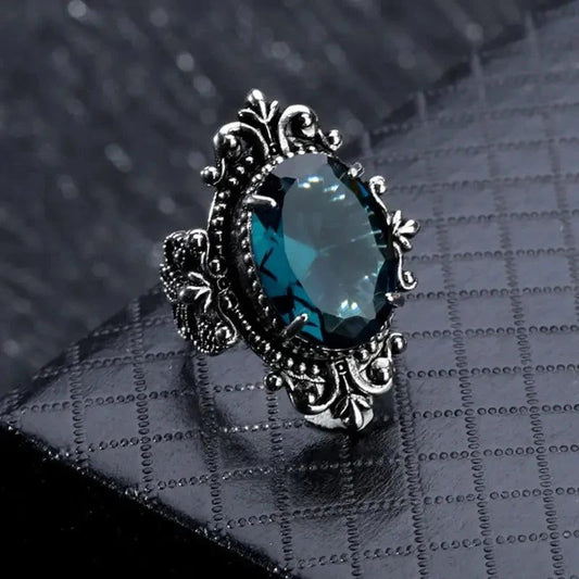 Vintage Oval Blue CZ Women’s Rings