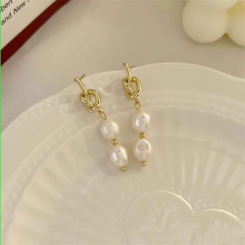 2024 Vintage Punk Baroque Pearl Drop Earrings