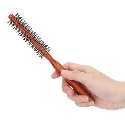 Small Round Wooden Hair Brush for Curling