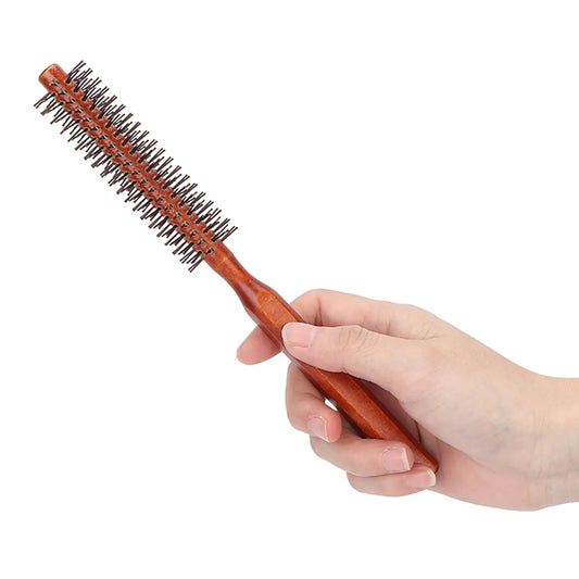 Small Round Wooden Hair Brush for Curling