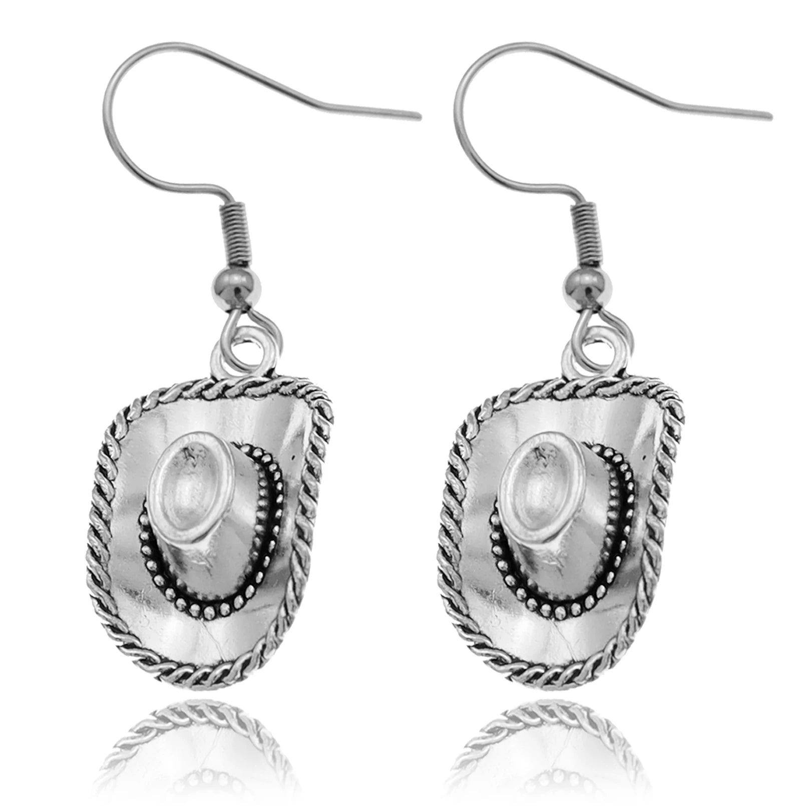 Vintage Cowboy Hat Dangle Earrings for Women