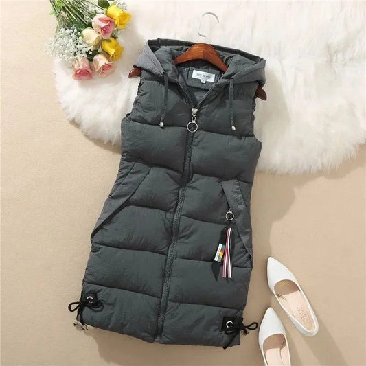 Women’s Hooded Puffer Vest Winter Coat