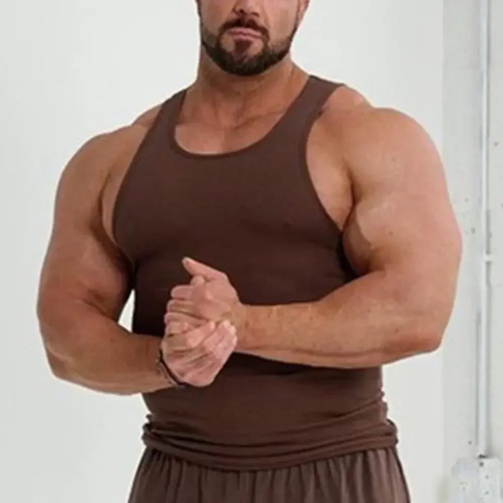Men's Ribbed Sleeveless Tank Top for Summer