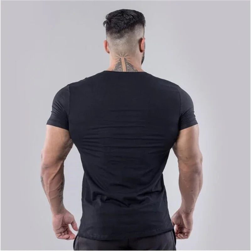 Men's Slim Fit V-Neck Cotton T-Shirt