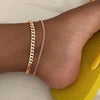 Waterproof Double-Layer Gold Anklets for Women