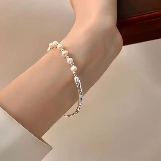 Luxury Vintage 925 Silver Pearl Bracelet