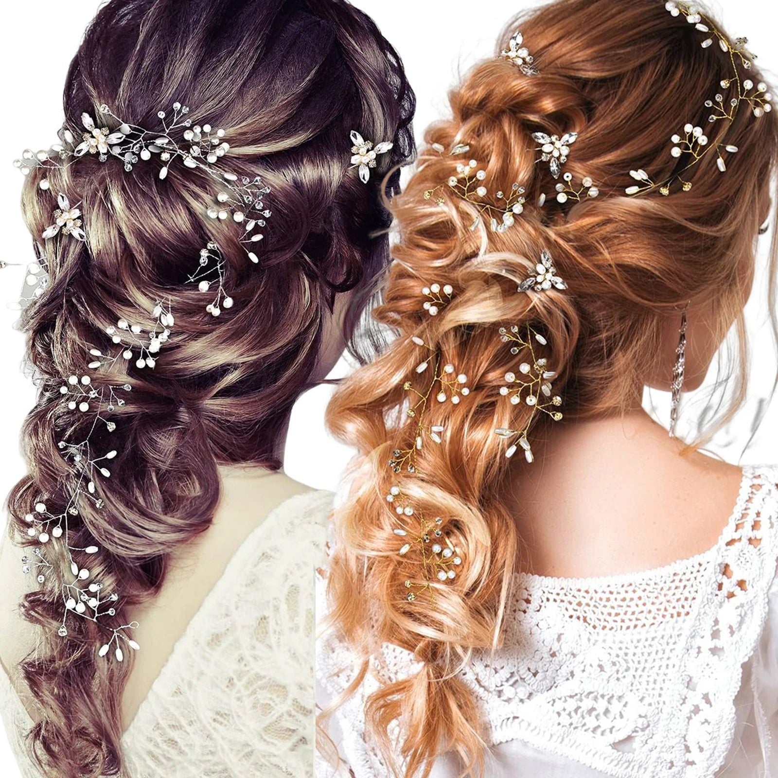 Elegant Floral Crystal Pearl Wedding Hairpin