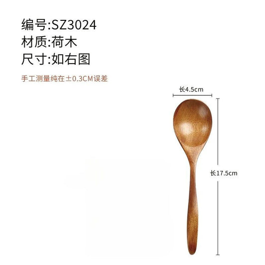 Japanese Wooden Soup Spoons with Long Handle